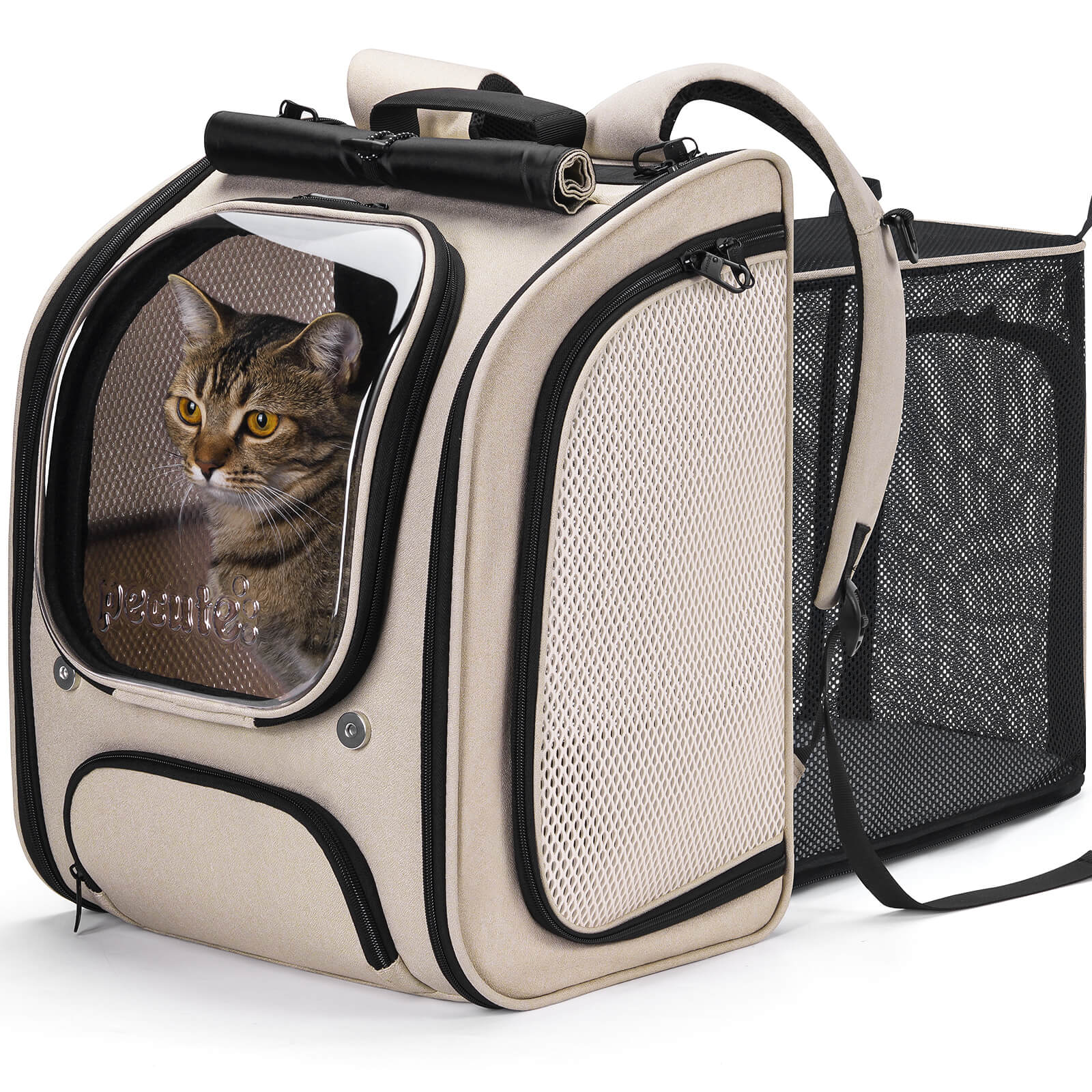 Pecute Expandable Bubble Cat Backpack Carrier Large Space Breathable Cat Carrier