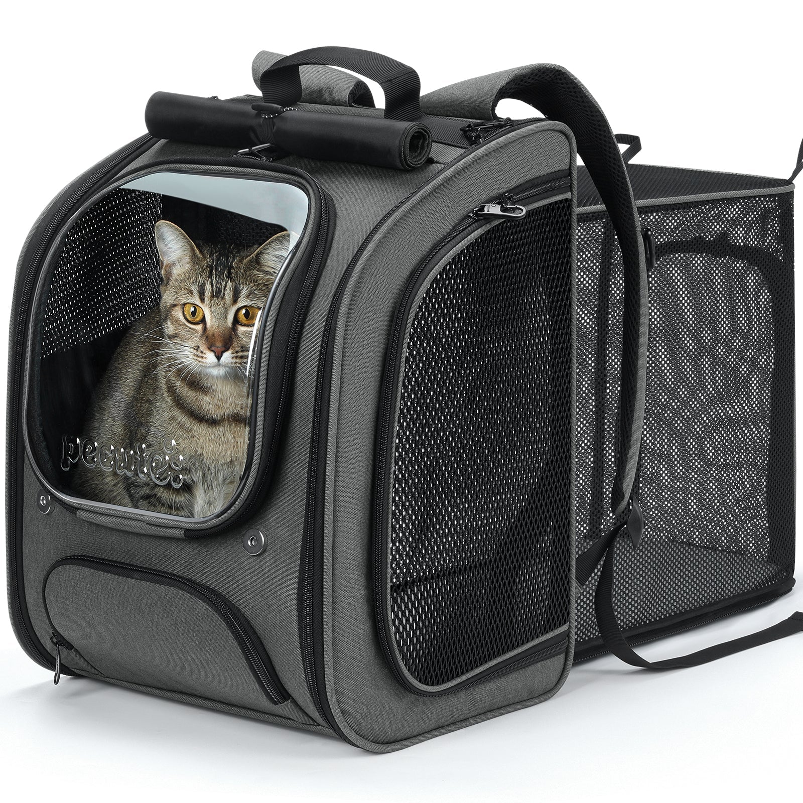 Pecute Expandable Bubble Cat Backpack Carrier Large Space Breathable Cat Carrier