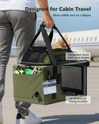Pecute Airline Approved Expandable Pet Carrier Dog Cat Carrier with Leakproof Pee Pad