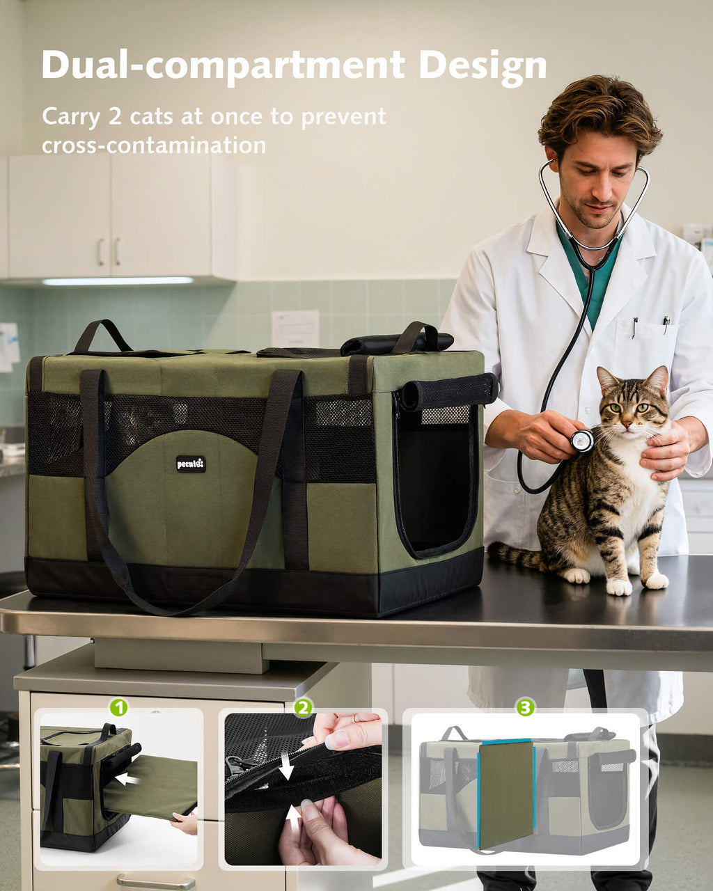 Pecute Cat Dual-Compartment Frame Handbag