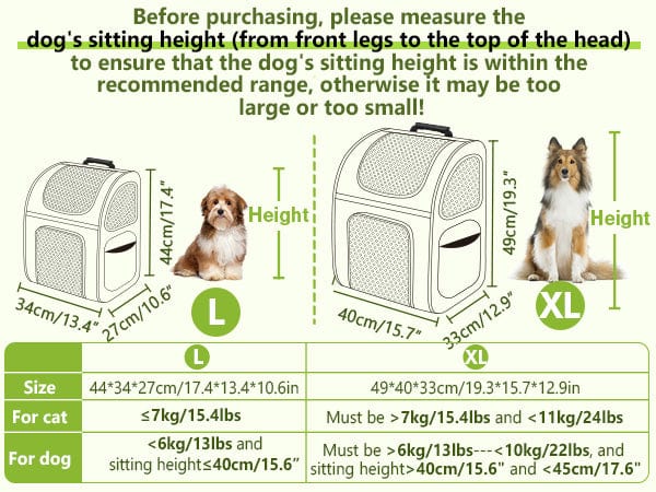 Pecute Cat Carrier Dog Backpack Expandable (Blue)
