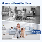 Pecute 4-in-1 Pet Grooming Vacuum Kit with Clipper Brush