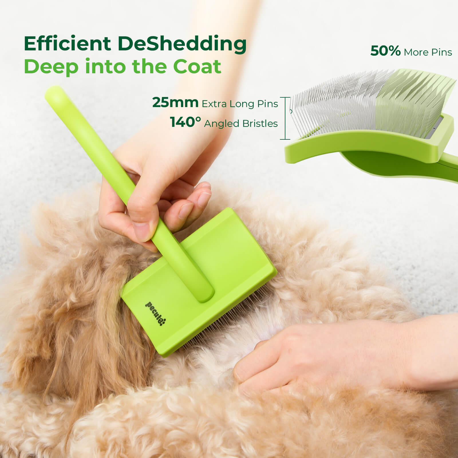 Pecute Professional Slicker Brush for Dogs & Pet Comb Grooming Dog Brush