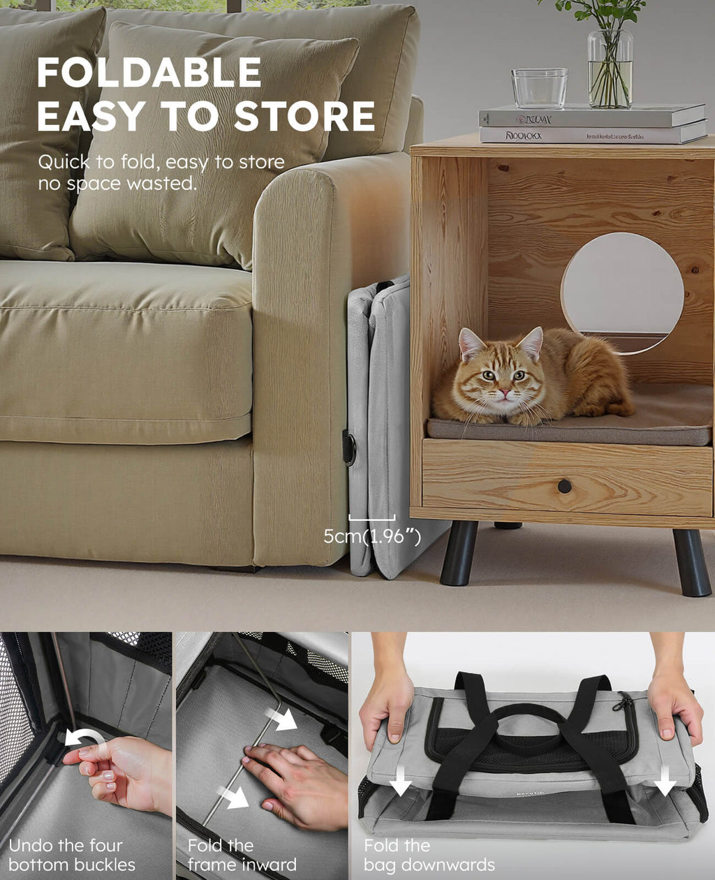 Pecute Cat Carrier Handbag Stable Breathable and Portable for Travel and Outing