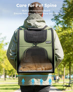 Pecute Expandable Breathable Mesh Cat Backpack Carrier (Green)