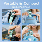 Pro Handheld Portable Fan with Ice Cooler: 199-Speed 5500mAh Rechargeable Handheld Fan, 12H Time Hand Cooling Personal Fans with 20000 RPM Air Turbo Tech for Travel Outdoor (Green)