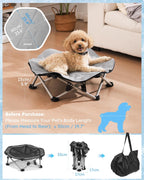 Pecute ELevated Pet Bed with Cooling Mat Cat Cooling Bed Built with 360° Breathable Mesh