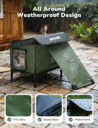 Pecute Heated Outdoor Cat House with Heating Pad
