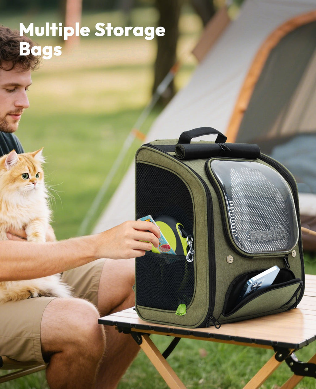 Pecute Bubble Cat Backpack Carrier Large Space Ergonomic 3D Design Breathable & Shaded