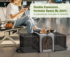 Pecute Airline Approved Cat Carrier Expandable Pet Carrier up to 5kg/12lbs