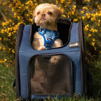 Pecute Cat Carrier Dog Backpack Expandable (Blue)